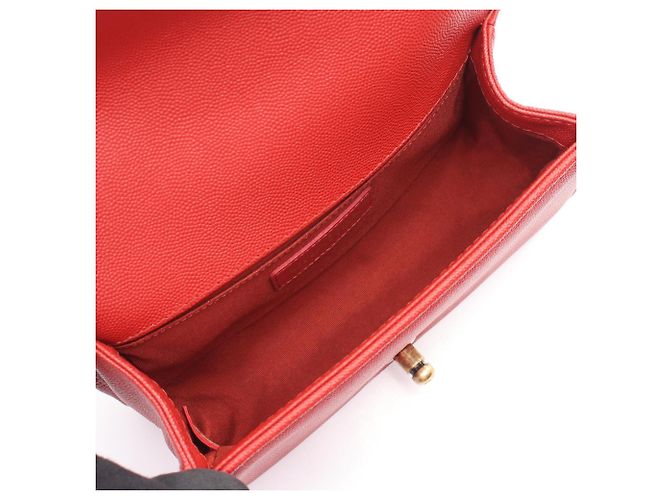Borsa a tracolla Chanel Boy Small Chevron V-stitch Rosso - vista 3