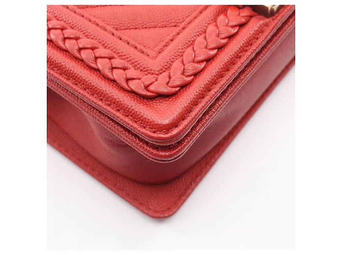 Borsa a tracolla Chanel Boy Small Chevron V-stitch Rosso - vista 6
