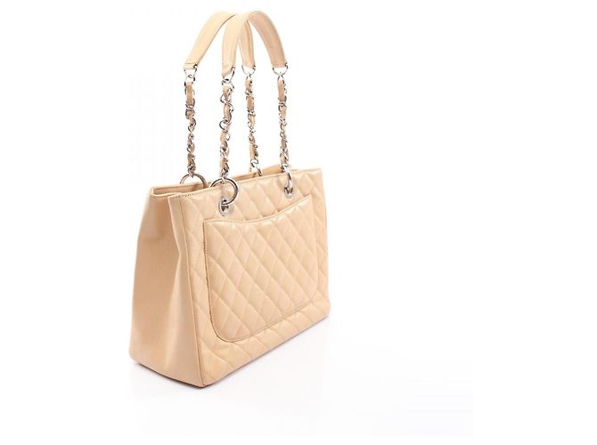 Borsa Tote Chanel Matelassé Grand Shopping Beige - vista 2