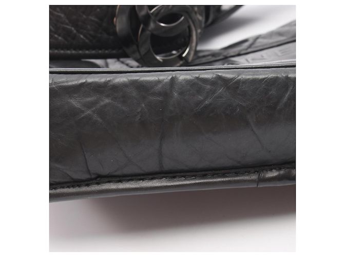 Timeless Borsa a tracolla Chanel Matelassé con logo Coco in rilievo Nero - vista 9
