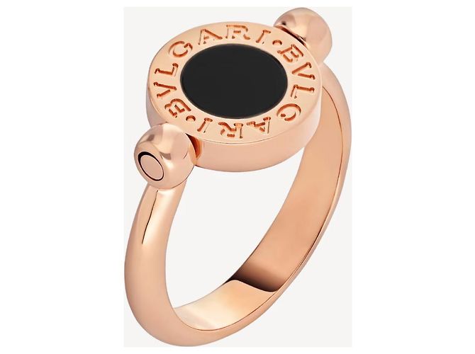Bulgari Anello Bvlgari Bvlgari in oro rosa 18k Onice e Madreperla, Misura 54 Nero Bianco D'oro - vista 10