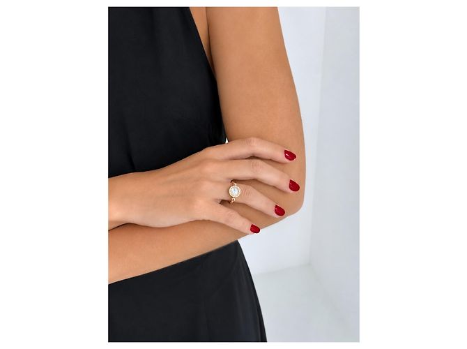 Bulgari Anello Bvlgari Bvlgari in oro rosa 18k Onice e Madreperla, Misura 54 Nero Bianco D'oro - vista 2