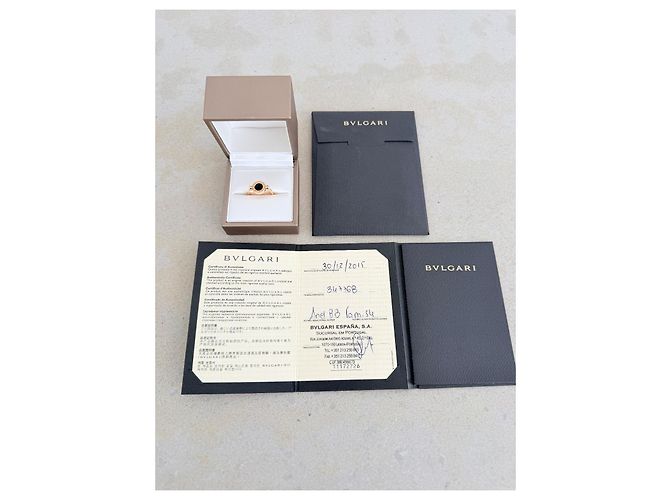 Bulgari Anello Bvlgari Bvlgari in oro rosa 18k Onice e Madreperla, Misura 54 Nero Bianco D'oro - vista 3