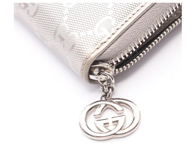 Gucci GG Imprime Round Long Wallet Silber - Ansicht 6