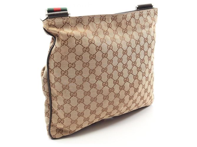 Borsa a tracolla Gucci GG Canvas Sherry Line Marrone Multicolore Beige - vista 2
