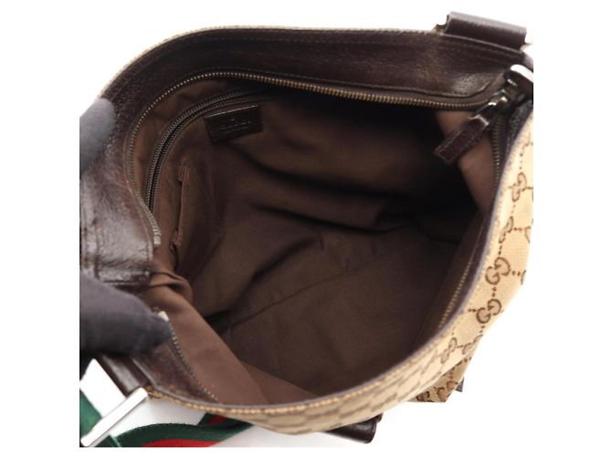 Borsa a tracolla Gucci GG Canvas Sherry Line Marrone Multicolore Beige - vista 3