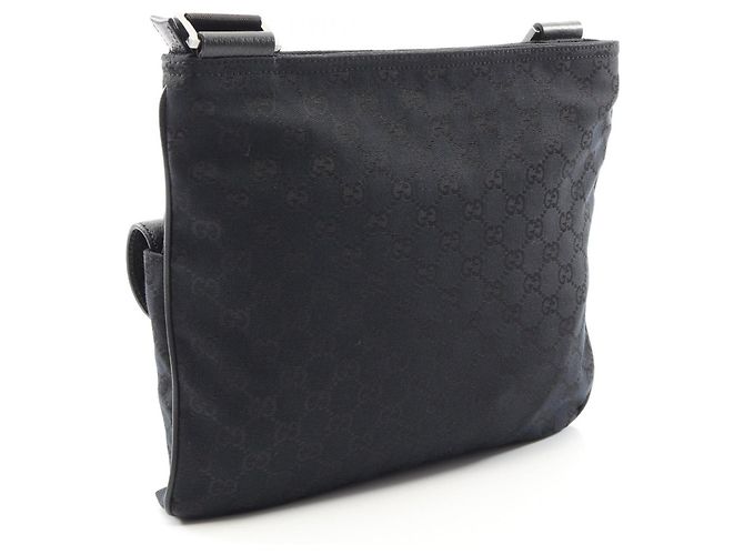Borsa a tracolla Gucci in tela GG e pelle Nero - vista 2