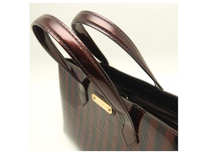 Borsa Louis Vuitton Monogram Vernis Wilshire PM Bordò - vista 7