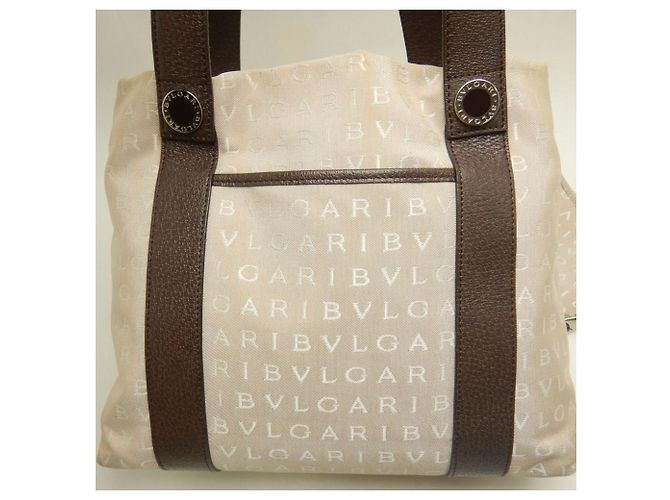 Bulgari Borsa tote Bvlgari Logomania in tela e pelle Marrone - vista 10