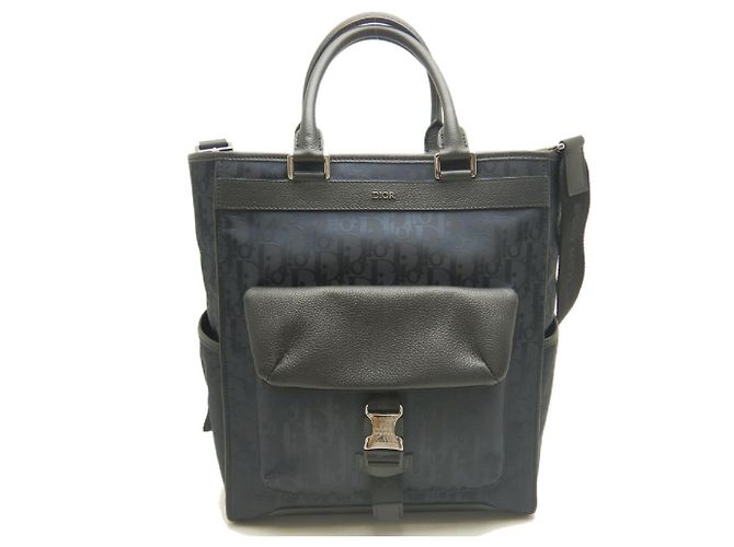 Borsa Tote 2-Way Christian Dior Dior Oblique Explorer Blu navy - vista 2