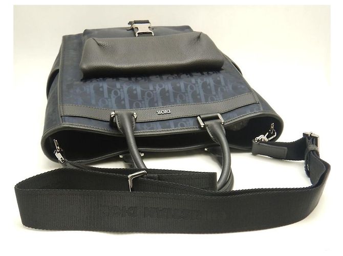 Borsa Tote 2-Way Christian Dior Dior Oblique Explorer Blu navy - vista 5