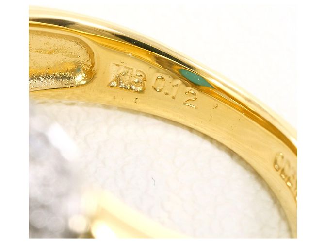 Autre Marque Anello a fascia in oro giallo 18K e platino con turchese e diamante D'oro - vista 6