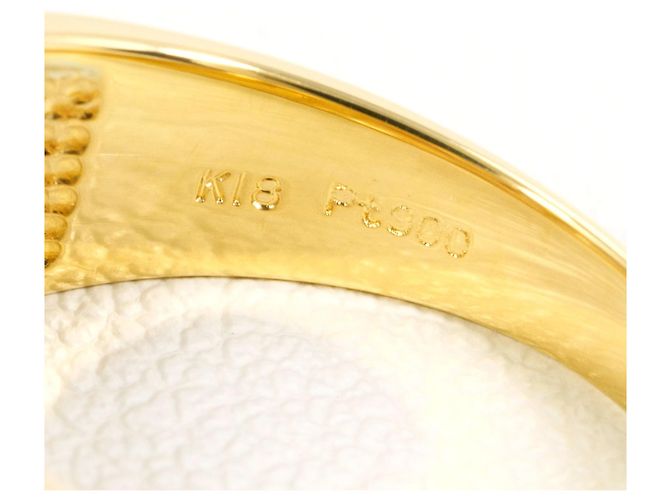 Autre Marque Bague anneau en platine et or avec diamant Doré - vue 5