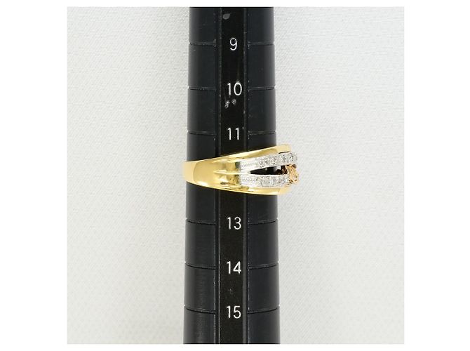Autre Marque Bague anneau en platine et or avec diamant Doré - vue 8