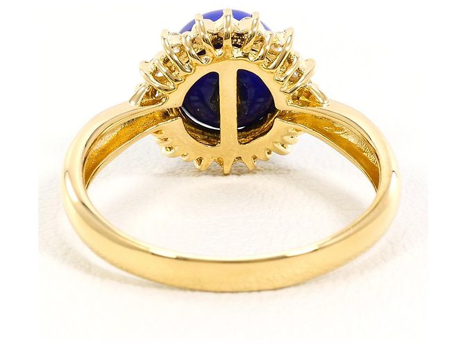 Autre Marque 18K Gelbgoldring mit Lapis Lazuli und Diamant Golden - Ansicht 3
