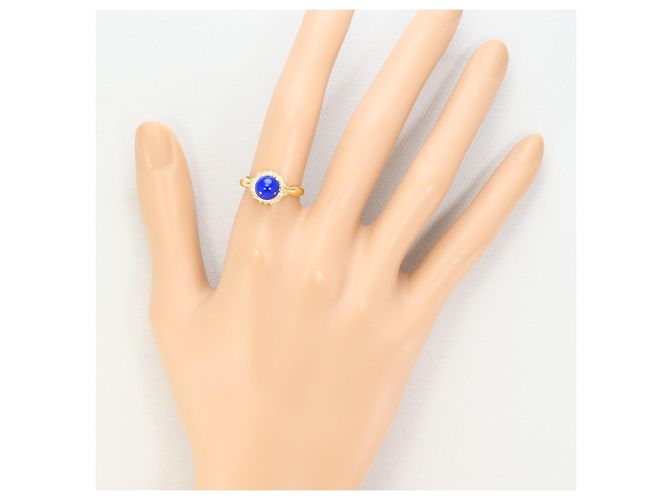 Autre Marque 18K Gelbgoldring mit Lapis Lazuli und Diamant Golden - Ansicht 6