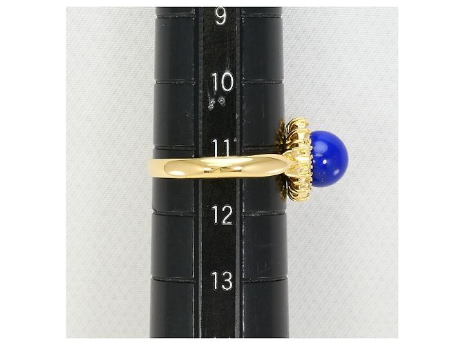 Autre Marque 18K Gelbgoldring mit Lapis Lazuli und Diamant Golden - Ansicht 7
