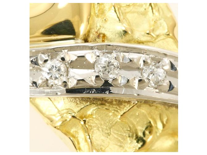 Autre Marque Platin- und Gelbgold-Diamantring Golden - Ansicht 2