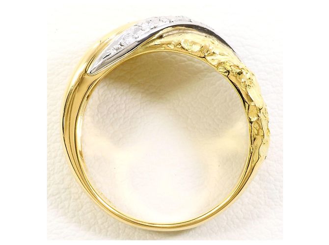 Autre Marque Platin- und Gelbgold-Diamantring Golden - Ansicht 3