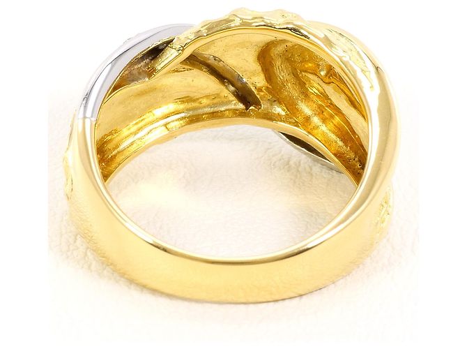 Autre Marque Platin- und Gelbgold-Diamantring Golden - Ansicht 4