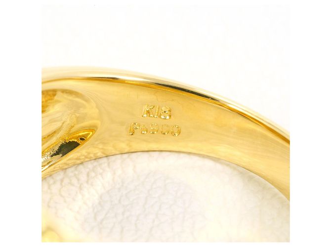 Autre Marque Platin- und Gelbgold-Diamantring Golden - Ansicht 5