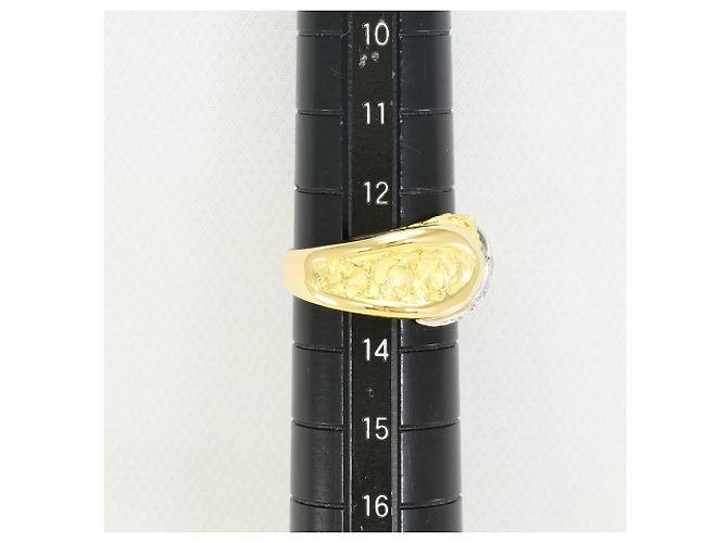 Autre Marque Platin- und Gelbgold-Diamantring Golden - Ansicht 8