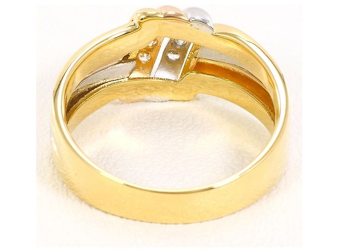 Autre Marque Elegante anello in platino e oro con diamante D'oro - vista 4