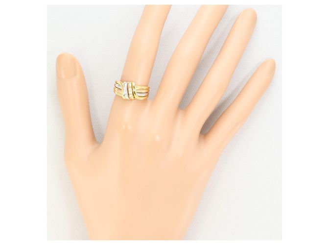 Autre Marque Elegante anello in platino e oro con diamante D'oro - vista 6