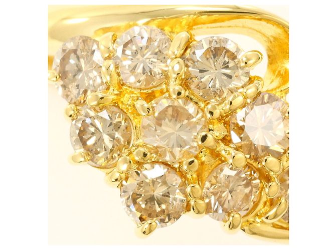 Autre Marque 18K Gelbgold-Ring mit braunem Diamanten Golden - Ansicht 2