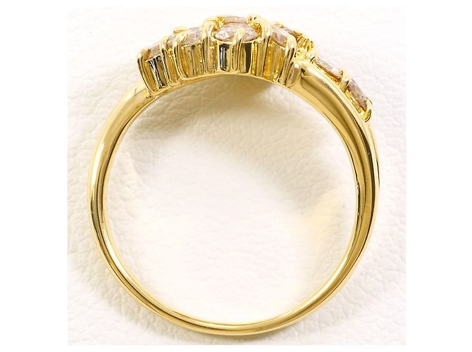 Autre Marque 18K Gelbgold-Ring mit braunem Diamanten Golden - Ansicht 3