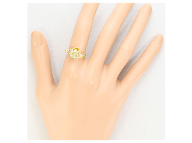 Autre Marque 18K Gelbgold-Ring mit braunem Diamanten Golden - Ansicht 7