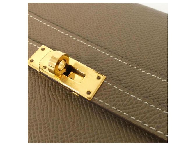 Hermès Cartera Bi-Fold Hermes Kelly Classic Gris pardo - vista 5