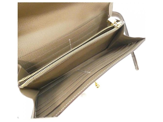 Hermès Cartera Bi-Fold Hermes Kelly Classic Gris pardo - vista 6