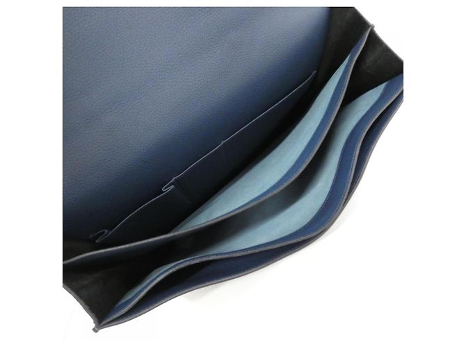 Hermès Hermes Sac à Dépêches Multi-pocket Handbag Nero Blu - vista 9