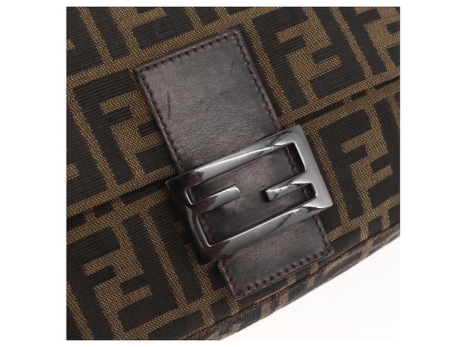 FENDI Zucca Canvas Mamma Baguette Shoulder Bag Black Brown Auth yk20443SAM Braun Schwarz - Ansicht 15