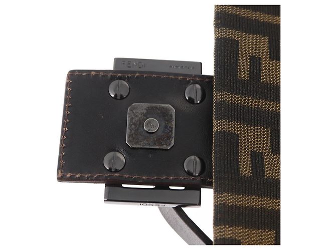 FENDI Zucca Canvas Mamma Baguette Shoulder Bag Black Brown Auth yk20443SAM Braun Schwarz - Ansicht 16