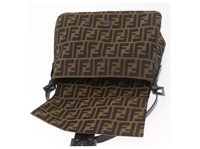 FENDI Zucca Canvas Mamma Baguette Shoulder Bag Black Brown Auth yk20443SAM Braun Schwarz - Ansicht 17