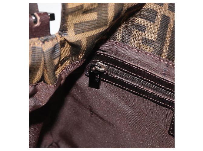 FENDI Zucca Canvas Mamma Baguette Shoulder Bag Black Brown Auth yk20443SAM Braun Schwarz - Ansicht 22