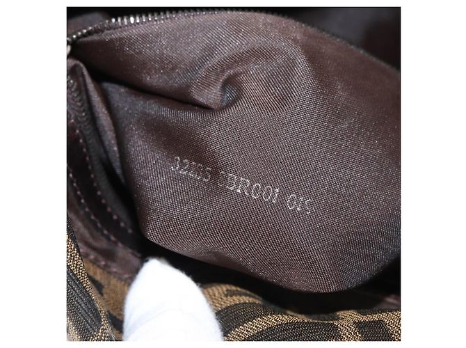 FENDI Zucca Canvas Mamma Baguette Shoulder Bag Black Brown Auth yk20443SAM Braun Schwarz - Ansicht 24
