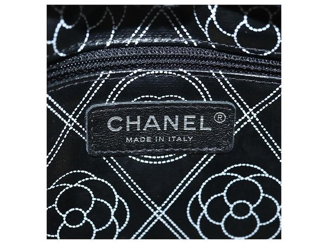 CHANEL Camelia Shoulder Bag Beschichtetes Canvas Weiß Schwarz CC Auth 182034SAV - Ansicht 19