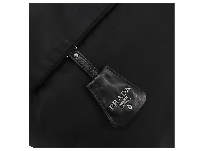Borsa Reversibile PRADA Nylon Nero Argento Auth 182129A - vista 14