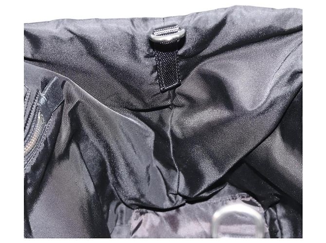 Borsa Reversibile PRADA Nylon Nero Argento Auth 182129A - vista 18
