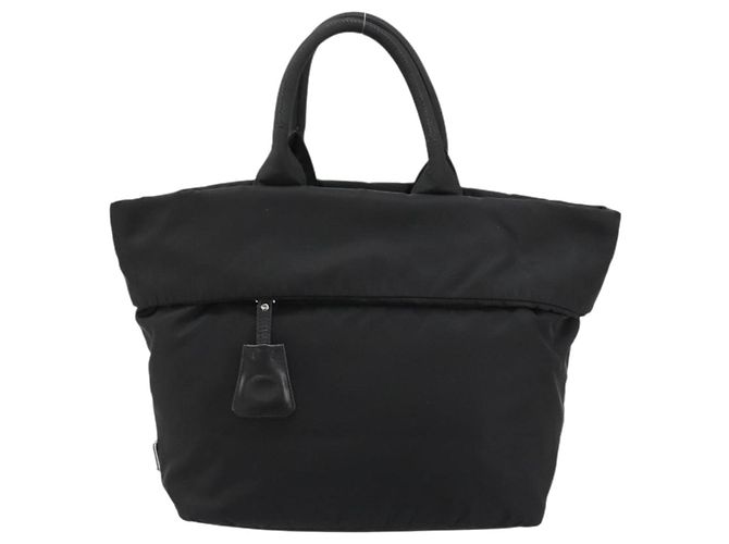 Borsa Reversibile PRADA Nylon Nero Argento Auth 182129A - vista 2