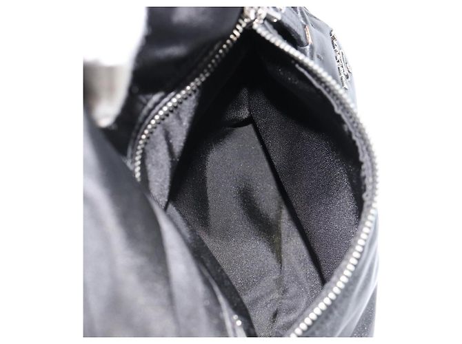 Borsa Reversibile PRADA Nylon Nero Argento Auth 182129A - vista 22