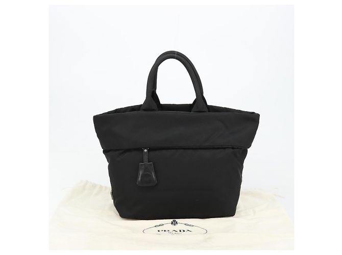 Borsa Reversibile PRADA Nylon Nero Argento Auth 182129A - vista 26