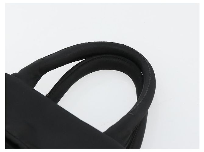 Borsa Reversibile PRADA Nylon Nero Argento Auth 182129A - vista 8