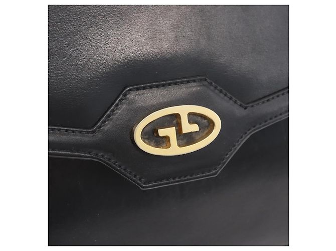 Borsa a Spalla con Catena GUCCI in Pelle Nera e Oro Auth 182515 Nero D'oro - vista 14