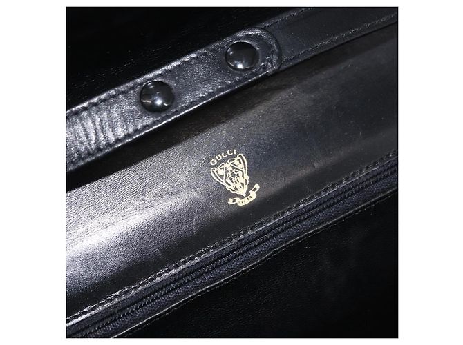 Borsa a Spalla con Catena GUCCI in Pelle Nera e Oro Auth 182515 Nero D'oro - vista 16