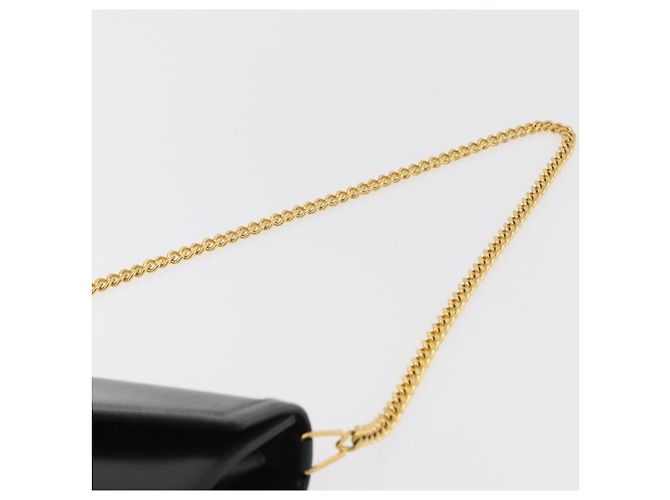 Borsa a Spalla con Catena GUCCI in Pelle Nera e Oro Auth 182515 Nero D'oro - vista 8
