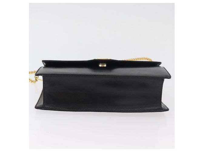 Borsa a Spalla con Catena GUCCI in Pelle Nera e Oro Auth 182515 Nero D'oro - vista 9